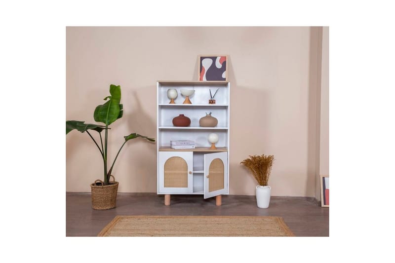 Bokhylle Terra Hvit / Eik - Hvit - Oppbevaring - Hylle - Bokhylle