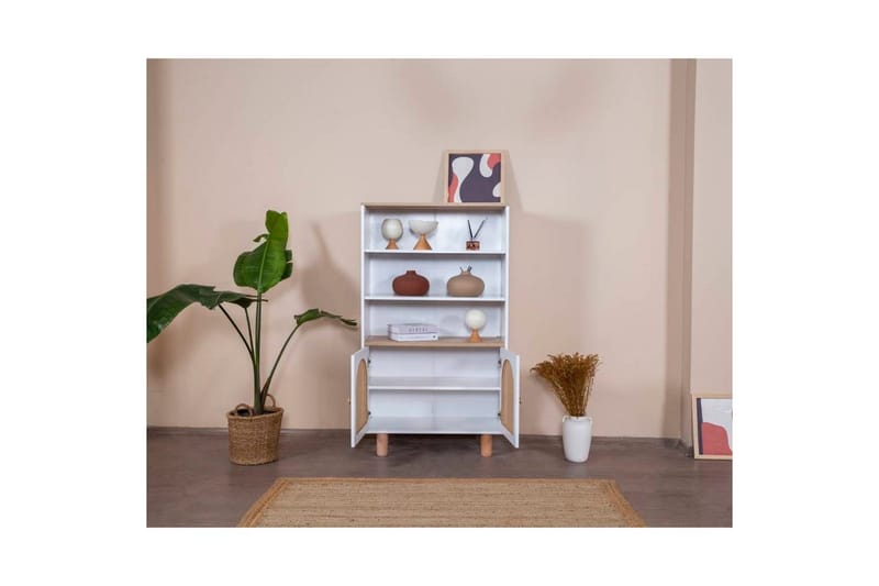 Bokhylle Terra Hvit / Eik - Hvit - Oppbevaring - Hylle - Bokhylle