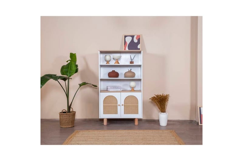 Bokhylle Terra Hvit / Eik - Hvit - Oppbevaring - Hylle - Bokhylle