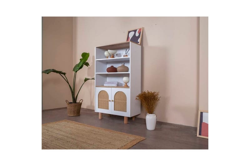 Bokhylle Terra Hvit / Eik - Hvit - Oppbevaring - Hylle - Bokhylle