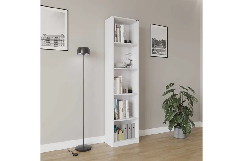 Bokhylle Ticoman Hvit - Hvit - Oppbevaring - Hylle - Bokhylle