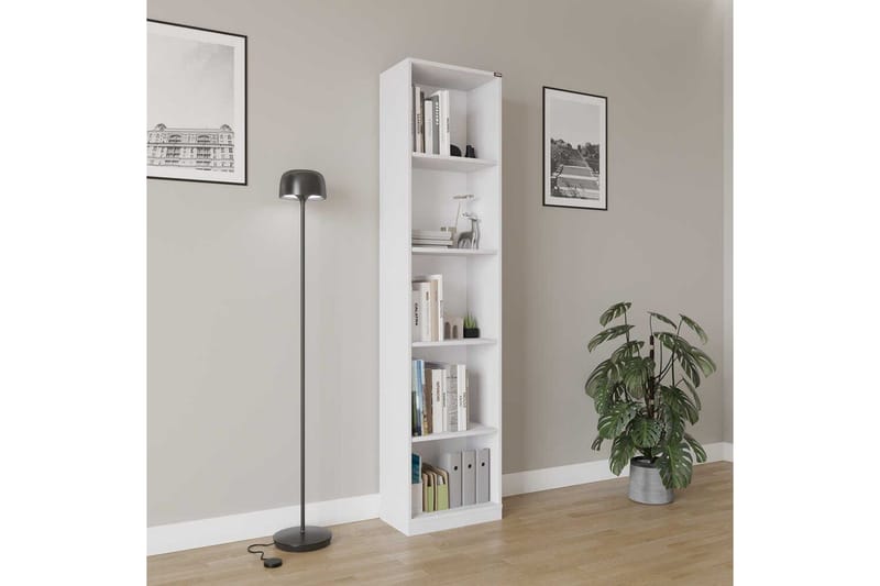 Bokhylle Ticoman Hvit - Hvit - Oppbevaring - Hylle - Bokhylle