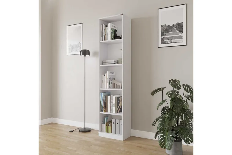 Bokhylle Ticoman Hvit - Hvit - Oppbevaring - Hylle - Bokhylle