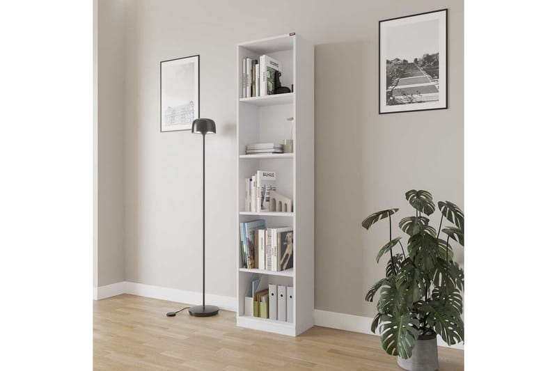 Bokhylle Ticoman Hvit - Hvit - Oppbevaring - Hylle - Bokhylle