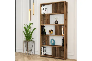 Timiza Bokhylle 90x20 cm 5 Hyller - Mørkebrun - Oppbevaring - Hylle - Bokhylle