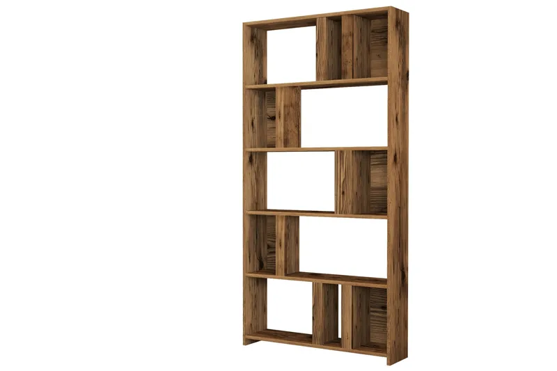 Timiza Bokhylle 90x20 cm 5 Hyller - Mørkebrun - Oppbevaring - Hylle - Bokhylle