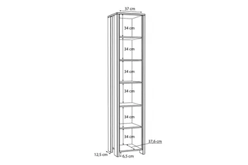 Torelles Bokhylle 41,6 cm i Mørkt Tre - Betonggrå - Oppbevaring - Hylle - Bokhylle