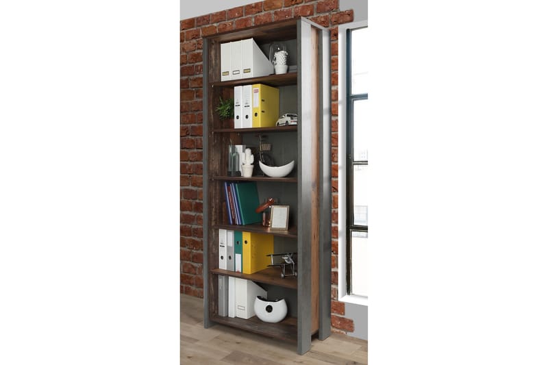 Torelles Bokhylle 42x87 cm - Brun/Grå - Oppbevaring - Hylle - Bokhylle
