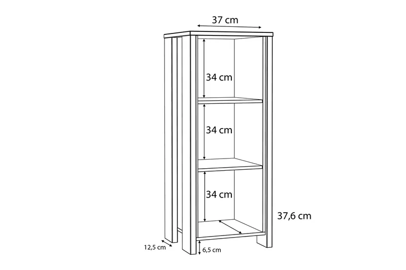 Torelles Bokhylle 47x115 cm - Mørkebrun - Oppbevaring - Hylle - Bokhylle