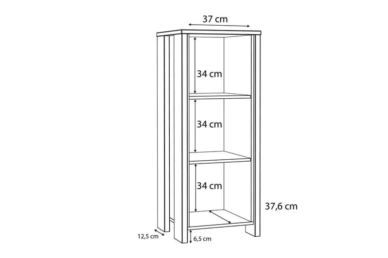 Torelles Bokhylle 47x115 cm - Mørkebrun - Oppbevaring - Hylle - Bokhylle