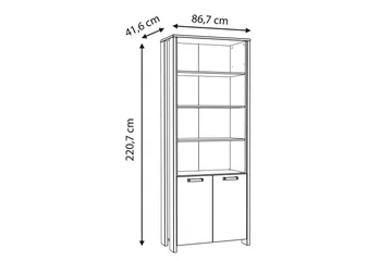 Torelles Bokhylle 87x220 cm - Brun/Grå - Oppbevaring - Hylle - Bokhylle