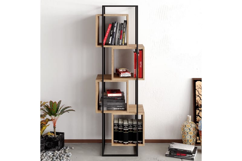 Tosches Bokhylle 52 cm - Valnøtt|Svart - Oppbevaring - Hylle - Bokhylle