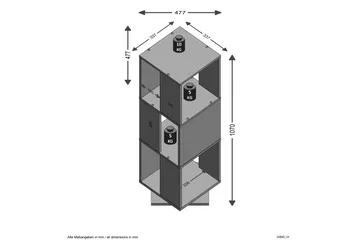 Tower Bokhylle 34 cm Roterbar - Grå - Oppbevaring - Hylle - Bokhylle
