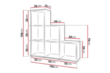 Trio Hylle 105x33x108 cm - Oppbevaring - Hylle - Bokhylle