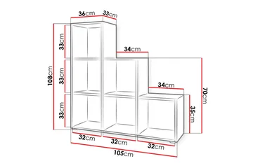 Trio Hylle 105x33x108 cm - Oppbevaring - Hylle - Bokhylle