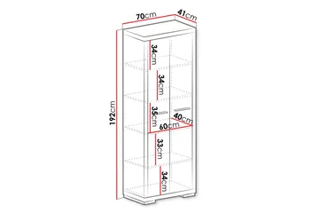 Vegas Bokhylle 70x40,5x192 cm - Oppbevaring - Hylle - Bokhylle