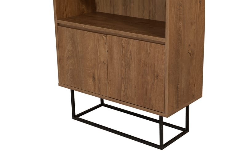 Vernavola Bokhylle 80x36 cm 3 Hyller - Mørkebrun/Svart - Oppbevaring - Hylle - Bokhylle