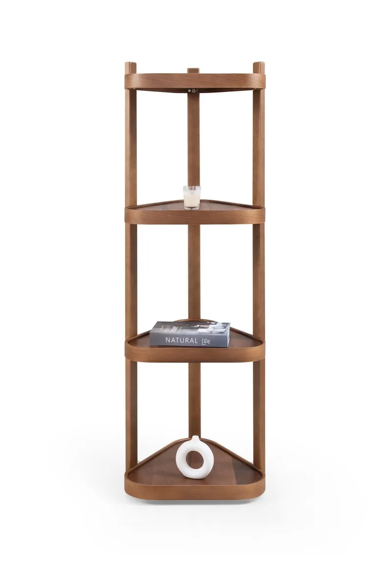 Bokhylle Wallxpert Polo Ucgen (46 x 150 x 46 cm) Valnøtt, Valnøtt