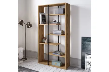 Zallar Bokhylle 90 cm - Valnøtt|Svart - Oppbevaring - Hylle - Bokhylle