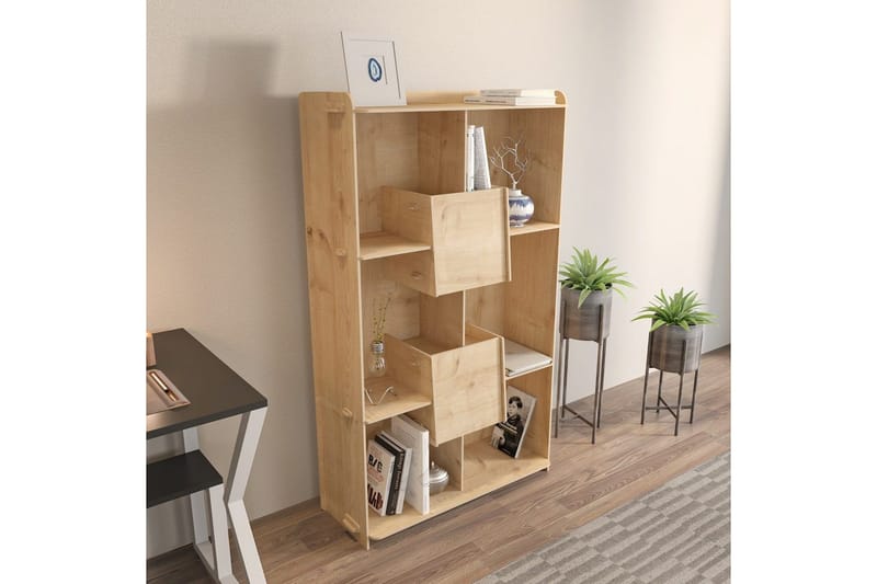 Bokhylle Pana Eik - Mellomfarget tre - Oppbevaring - Hylle - Bokhylle