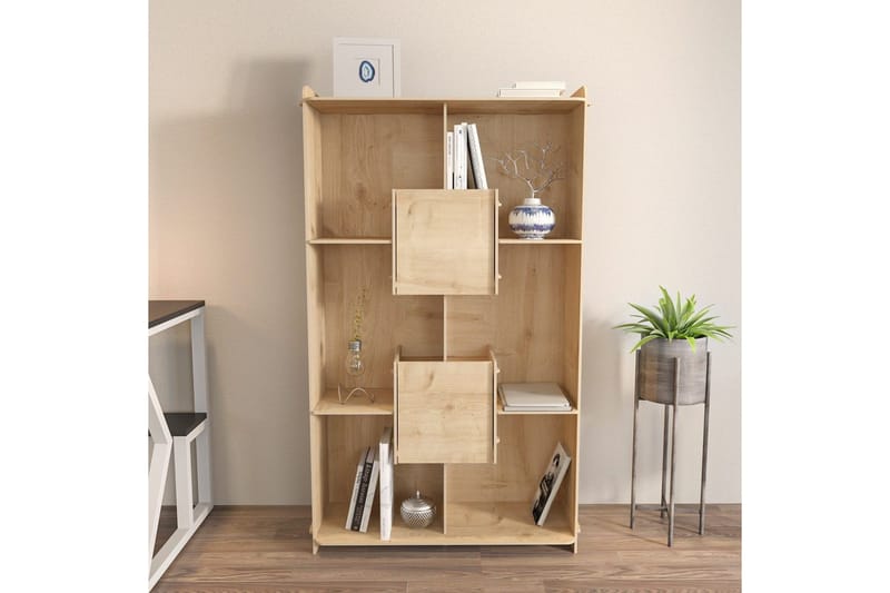 Bokhylle Pana Eik - Mellomfarget tre - Oppbevaring - Hylle - Bokhylle