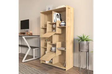 Bokhylle Pana Eik - Mellomfarget tre - Oppbevaring - Hylle - Bokhylle
