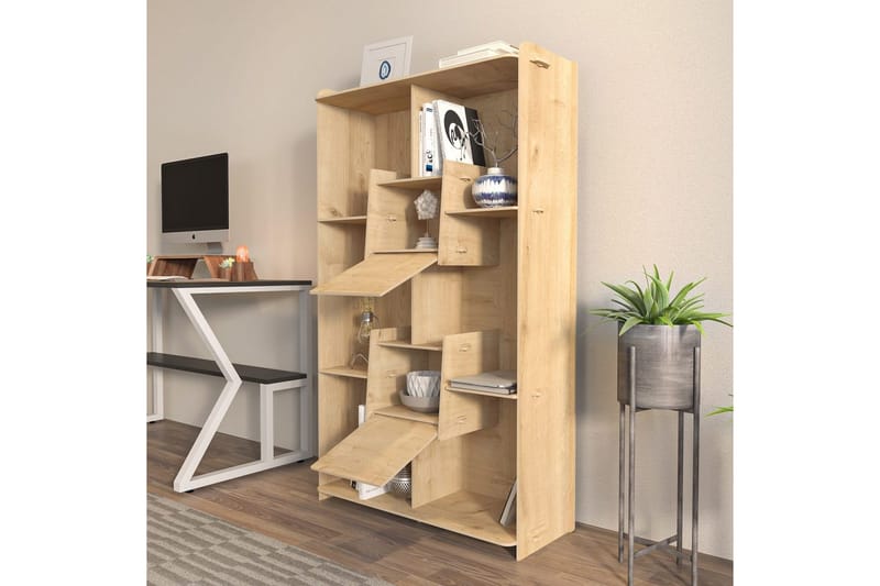 Bokhylle Pana Eik - Mellomfarget tre - Oppbevaring - Hylle - Bokhylle