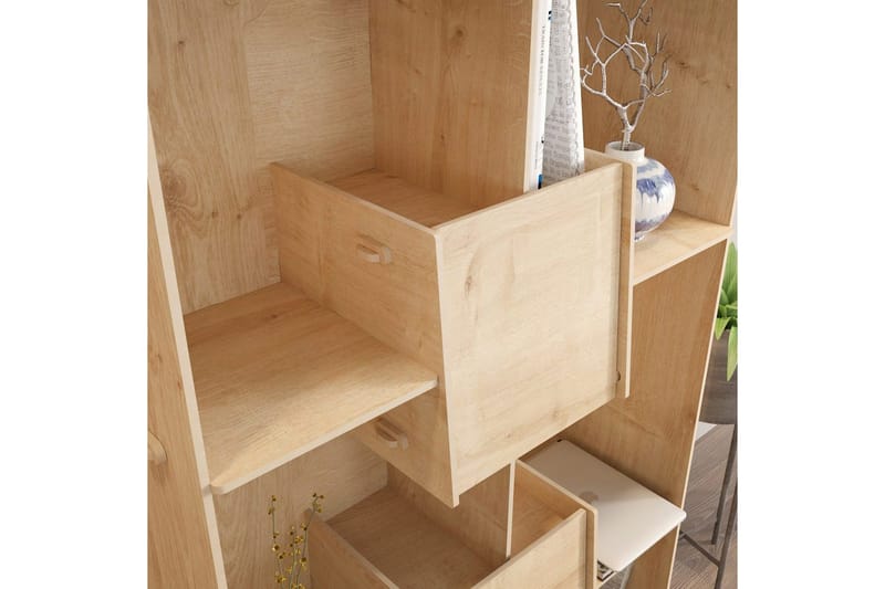 Bokhylle Pana Eik - Mellomfarget tre - Oppbevaring - Hylle - Bokhylle