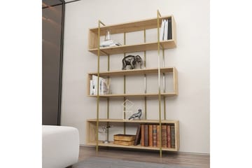 Bruti Bokhylle 120 cm i Eik - Brun|Gul - Oppbevaring - Hylle - Bokhylle