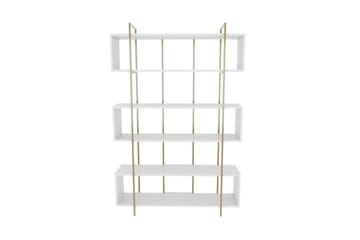 Bruti Bokhylle 120 cm i Malt Tre - Hvit|Gul - Oppbevaring - Hylle - Bokhylle