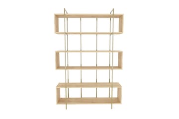 Bruti Bokhylle 120 cm - Lyse brun/Gull - Oppbevaring - Hylle - Bokhylle