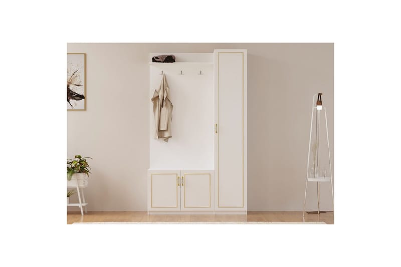 Caeton Hyllesystem 200 cm - Matt Hvit - Oppbevaring - Hylle - Hyllesystem