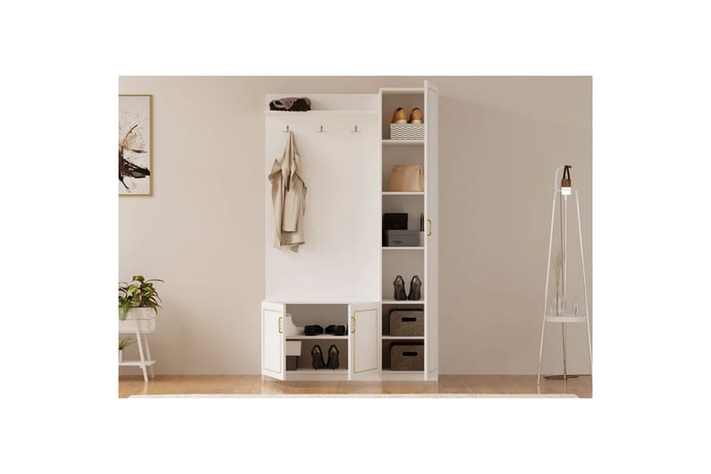 Caeton Hyllesystem 200 cm - Matt Hvit - Oppbevaring - Hylle - Hyllesystem