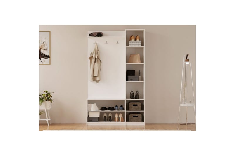 Caeton Hyllesystem 200 cm - Matt Hvit - Oppbevaring - Hylle - Hyllesystem