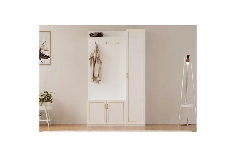 Caeton Hyllesystem 200 cm - Matt Hvit - Oppbevaring - Hylle - Hyllesystem