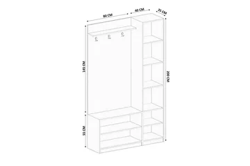 Caeton Hyllesystem 200 cm - Matt Hvit - Oppbevaring - Skap - Oppbevaringsskap