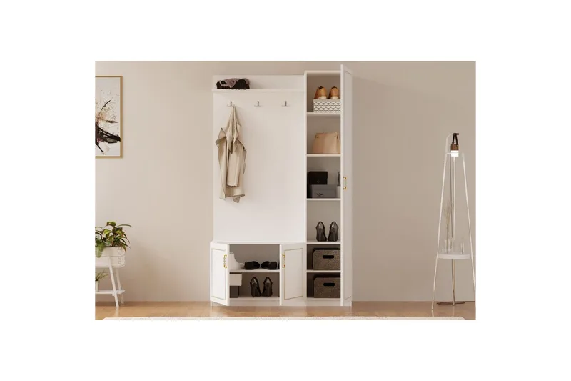 Caeton Hyllesystem 200 cm - Matt Hvit - Oppbevaring - Hylle - Hyllesystem