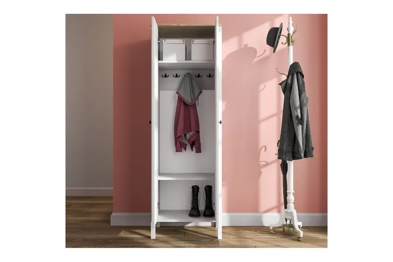 Calyra Hyllesystem 63x190 cm - Natur/Hvit - Oppbevaring - Hylle - Hyllesystem