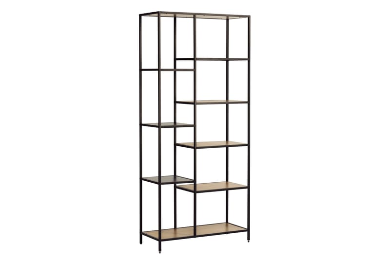 Cytis Industriell Bokhylle 80 cm i Metall med Treplate - Sort - Oppbevaring - Hylle - Bokhylle