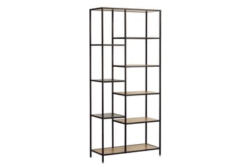 Cytis Industriell Bokhylle 80 cm i Metall med Treplate - Svart - Oppbevaring - Hylle - Bokhylle