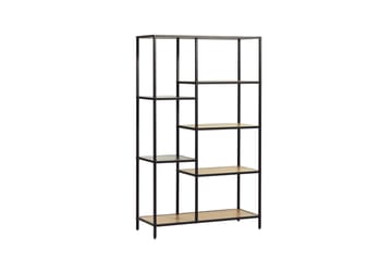 Cytis Industriell Bokhylle 80 cm i Metall med Treplate - Svart - Oppbevaring - Hylle - Bokhylle