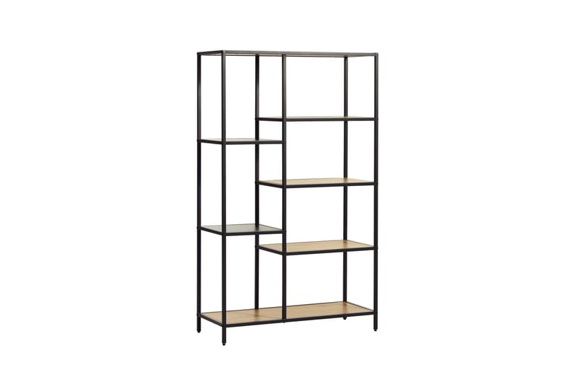 Cytis Industriell Bokhylle 80 cm i Metall med Treplate - Svart - Oppbevaring - Hylle - Bokhylle