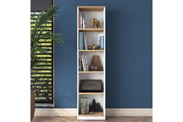 Dystany Bokhylle 40 cm - Hvit/Valnøtt - Oppbevaring - Hylle - Bokhylle