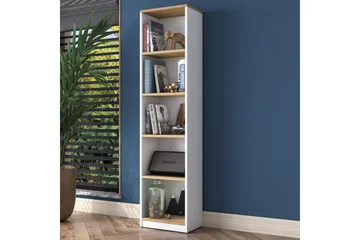 Dystany Bokhylle 40 cm - Hvit/Valnøtt - Oppbevaring - Hylle - Bokhylle