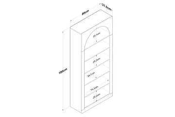 Eimar Bokhylle 80 cm - Hvit - Oppbevaring - Hylle - Bokhylle