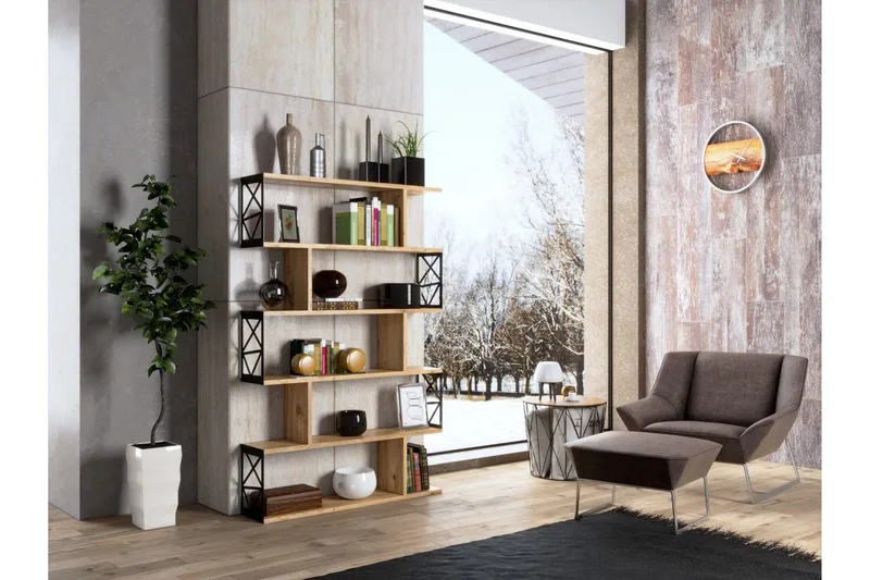 Elspet Bokhylle 90 cm, Brun