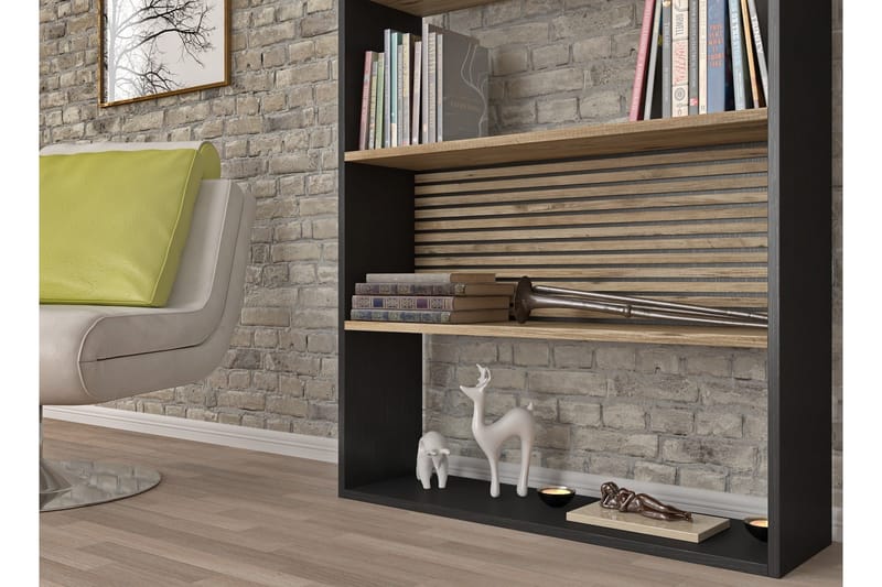 Elspet Bokhylle 90 cm - Svart/Brun - Oppbevaring - Hylle - Bokhylle