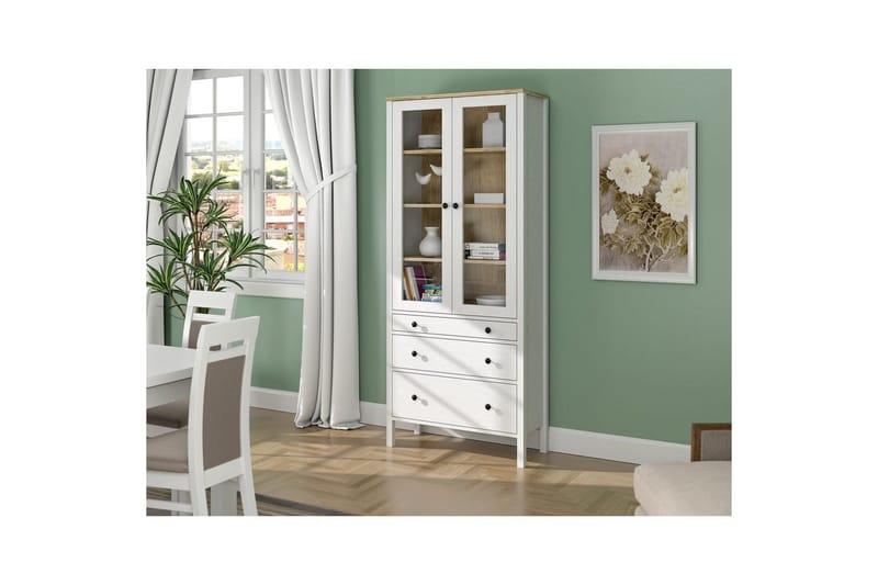 Elvan Bokhylle 83 cm - Natur/Hvit - Oppbevaring - Hylle - Bokhylle