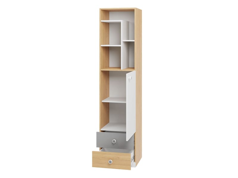 Elvaren Bokhylle 45 cm i Eik - Svart|Hvit - Oppbevaring - Hylle - Bokhylle