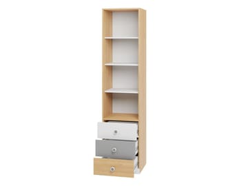Elvaren Bokhylle 45 cm i Eik - Svart|Hvit - Oppbevaring - Hylle - Bokhylle